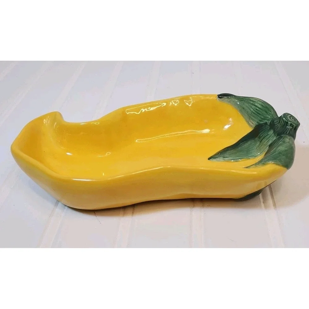 Bella Casa By Ganz Yellow Pepper Serving Dish Dip Farmhouse MCM‎ Cottage Decor